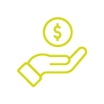 Grafisk visualisering af hånd med penge 